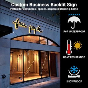 Letrero con Logotipo 3D Personalizado de Fábrica, Letrero con Nombre de Salón Retroiluminado de Acrílico para Negocios, Luz LED para Edificios y <span class=keywords><strong>Bodas</strong></span> - Product Image 5
