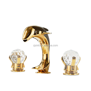 X8656B1BS Material de latón Montado en cubierta Manija doble del mezclador artístico <span class=keywords><strong>Dolphin</strong></span> - Product Image 1