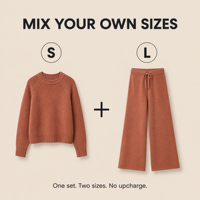Ensemble deux pièces en tricot épais torsadé vintage pour femme grande taille, pull et pantalon large, vente en gros
