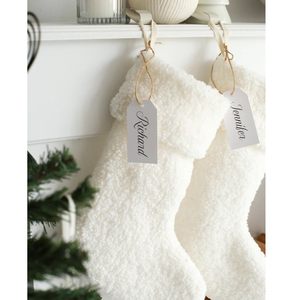 Bas du père Noël personnalisé noël enfants cadeau <span class=keywords><strong>chaussette</strong></span> boucle vierge fausse fourrure Sherpa bas de noël nouveau Style - Product Image 6