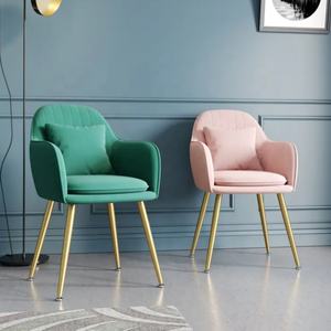 Chaise de coiffeuse avec pieds en métal, siège rembourré, pour chambre à coucher, salon, café, repos, chaise de maquillage, chaise de loisirs - Product Image 4