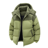 Veste d'extérieur décontractée et chaude à coupe ample, épaisse, coupe-vent, à blocs de couleur, avec capuche, pour homme, directement de l'usine