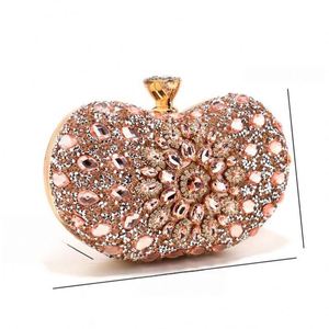 El Yapımı Elmas Debriyaj Çanta Kadın Kristal Hayvan Desenli Çanta Akşam Partisi Balo Rhinestone Çapraz Askılı Çanta - Product Image 1