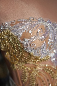 Robe moulante sexy à deux pièces pour femmes, mini robe plissée à paillettes, tenue de scène, type ballet, fête en boîte de nuit, vente en gros numérique - Product Image 6