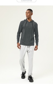 Wholesale Top Man Sports Long Sleeve Quick Dry Hoodie Fitness Clothing for Man - Product Image 3