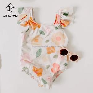 Trajes de Baño de Alta Calidad para Bebés al por Mayor, Traje de Baño de una Pieza para Niñas, Estampado, Mangas Abullonadas, Traje de Baño Personalizado para Niños - Product Image 4