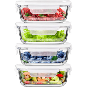 Contenedor de Alimentos de Vidrio de Borosilicato para Preparación de Comidas para Adultos, 3 Compartimentos, Apto para Microondas, Hermético, Libre de BPA, Lonchera Bento, Contenedor de Almacenamiento de Alimentos de Plástico - Product Image 1