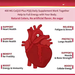 แคปซูลอาหารเสริมโคเอนไซม์นุ่ม COQ10 Q10สำหรับผู้ใหญ่รองรับสุขภาพของหัวใจและภูมิคุ้มกัน - Product Image 3