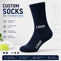 Chaussettes de sport unisexes en coton jacquard respirantes avec lettres, personnalisables avec logo, noires