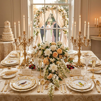 Service de table de luxe en céramique à bord doré, motif oiseaux, assiettes en porcelaine fine personnalisées, tasses à thé et café avec soucoupes, ensemble de vaisselle