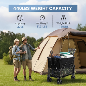 <span class=keywords><strong>Chariot</strong></span> de festival robuste sur roues, pliable, pour le camping, avec freins - Product Image 2