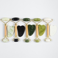 Rouleau de jade et planche Gua Sha transfrontalière pour massage des yeux et du visage – Outil de massage santé de Liaoning