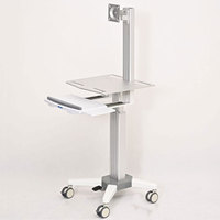 Chariot médical de clinique, chariot mobile pour équipement de diagnostic par colposcopie et échographie avec support pour moniteur