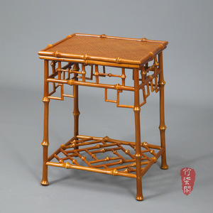 Bamboo <b>Console</b> Table Rattan Top Handmade Chinese Style Antique Living Room Furniture - Product Image 5