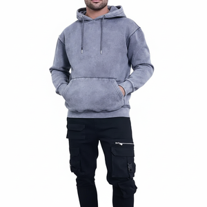 Hooded Zipper Acid Wash Men Hoodies Winter Streetwear Fashion Functional Outerwear Inspired Design - Product Image 1