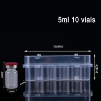 Boîtes en plastique transparent de 3 ml/10 ml/20 ml (lot de 10) en stock pour le stockage de poudres lyophilisées et de vaccins – Étui pour peptides – Vente en gros