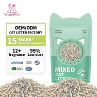 Fournisseur en gros de litière pour chat en argile et tofu mélangée - Édition classique 6L - Excellent contrôle des odeurs - Sans danger pour les chatons - 99% faible teneur en poussière