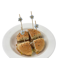 Ventes directes d'usine 12cm petites brochettes de bambou blanches bâtons de fruits dégradables réunion de classe
