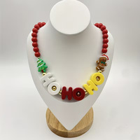 Collier de perles sportif pour femme, thème Noël, comme article de décoration de Noël