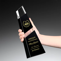 Bai Xuan Plaque de prix en cristal noir haut de gamme personnalisée plaque d'autorisation d'honneur commémorative créative avec impression UV