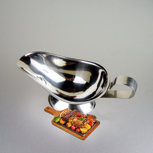 Venta superior de acero inoxidable Salsera Jugo Cubo Asar Salsa Plato Ensalada Aderezar Servidor - Product Image 3