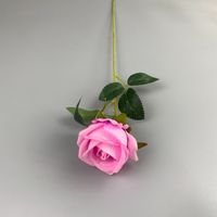 Bestseller Künstliche Einzelstiel-Rose Rot Rosa Weiß Seiden-Samt-Blume für Hochzeitsdekoration