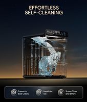 ecozy Nugget Buz Makinesi Tezgah Üstü Akıllı Çakıl Buz Makinesi, APP Kontrolü ile, Günde 44 lbs Çiğnenebilir Buz, Paslanmaz Çelik