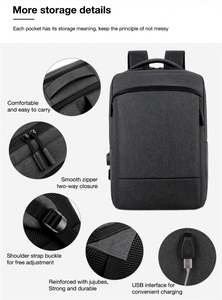 Mochila para Computadora Personalizada Unisex, Moderna, Impermeable, con Forro de Poliéster, para Viajes al Aire Libre, Negocios, con Cierre de Cremallera - Product Image 4