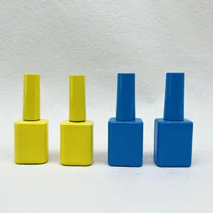 Botellas de esmalte de uñas modernas de lujo personalizadas al por mayor, botella de vidrio de aceite de esmalte de uñas de gel de 13mL única con cepillo