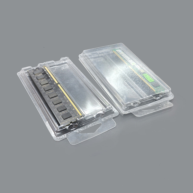 Readymade Disposable PET Plastic SSD Blister Clamshell Packaging for Consumer Electronics DDR4 DDR5 RAM Antistatic Packaging