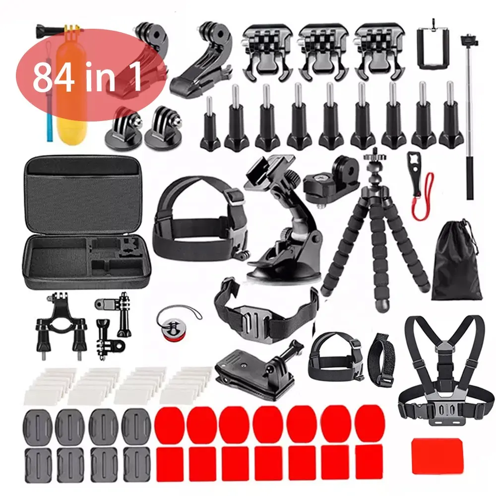 Ausek 84 in 1 Set Gopro Accessories Kit Go Pro 4k Ultra hd Action & Sports Camera Accessories For GoPro Hero 5 6 7 8 9 10 Mount