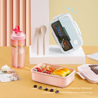 Jieyang LEBO Nouveau produit Boîte à lunch en plastique de 1500ml avec logo personnalisé Bento de haute qualité pour l'école et le bureau avec ensemble de couverts