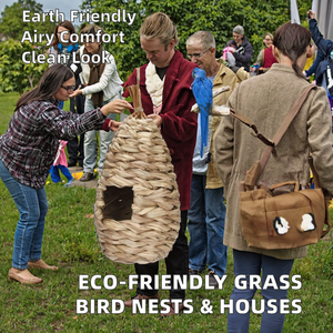 Nouveau Nid d'Oiseau en Herbe d'Hibiscus Respirant et Écologique, Tressé, Suspendu, pour Décoration de Jardin Extérieur, Abri Toutes Saisons, Vente en Gros - Product Image 2
