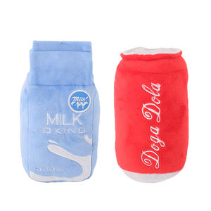 Eco-Friendly Dog <strong>Chew</strong> Toy Set Squeaky Plush Food Bottle Includes Ketchup and <strong>Milk</strong> for Small and Medium Pets - Product Image 3