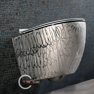 WC suspendus sans rebord, en céramique Tornado, plaqués or, garantie 10 ans - Product Image 2