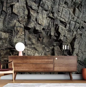 Papier peint autocollant 3D Cliff Dark Stone Texture murale en bois - Product Image 2