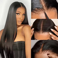 Perruque Frontale à Fermeture en Dentelle HD Sans Colle Marron Ombré et Blond Miel, Cheveux Humains Vierges Vietnamiens SDD Super Raides et Authentiques