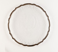 13 pouces clair mariage or perle assiettes en verre chargeur assiettes ensemble pour la décoration de mariage
