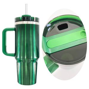 Mug isotherme en acier inoxydable rouge et vert H2.0 40 oz pour les fêtes de Noël – Cadeau idéal - Product Image 1