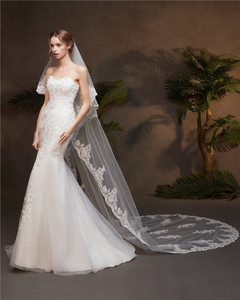 2020 nouveau voile de mariée long traînant en dentelle appliqué 3 m voile de mariée princesse de mariage article n ° HL80 - Product Image 2