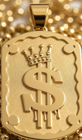 Nouveau design Z H, pendentif géométrique plaqué or 24 carats avec logo dollar américain, chaîne cubaine, style hip-hop, bijoux unisexe en laiton