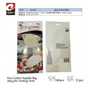 Bolsa de malla de algodón puro para verduras de 2 kg para cocinar y almacenar - Product Image 3