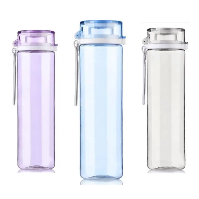 800 ml 650 ml Transparent plastic sports water bottle flip top logo branded promotion water bottles classic design