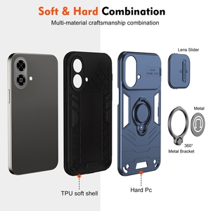 Funda Protectora Antigolpes para ZTE Blade A35e A36 A56 V70 Vita <span class=keywords><strong>A54</strong></span> A34, con Anillo y Soporte, para Cámara de Teléfono Móvil, TPU y PC - Product Image 6