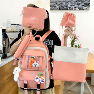 5pcs School Bags Set Kawaii Backpacks with Pendant Lunch Bag Pencil Case Handbag Coin <strong>Purse</strong> <strong>for</strong> <strong>Teen</strong> Girls School Backpack - Product Image 2
