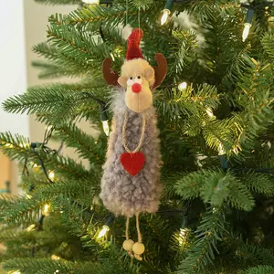 Elk Christmas Tree Decorations Ornaments Pendant Plush Santa Elk Hanging Christmas Tree Decoration Pendants