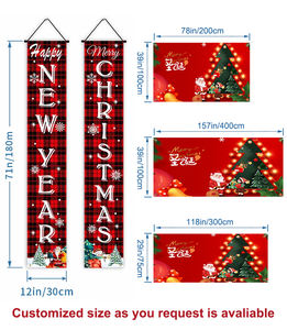 מותאם אישית מסחר חג המולד מופע תלוי דו-בלומסלול בד תקרת קיר תלייה דגלים בקניון - Product Image 3