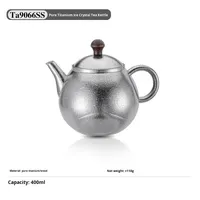 Théière en titane pur en forme d'œuf de dragon - Ensemble de thé portable pour le camping en plein air, modèle 9066SS, emballé dans une boîte en papier pour un usage domestique