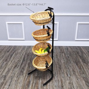 Support de panier en osier pour l'affichage de produits frais en magasin, présentoir de marché, organisateur de <span class=keywords><strong>cuisine</strong></span> - Product Image 5