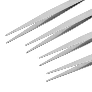Thickened stainless steel tweezers, straight/bent tip pliers, eyebrow tweezers, sewing thread <b>clips</b>, non-pointed sewing tools - Product Image 4